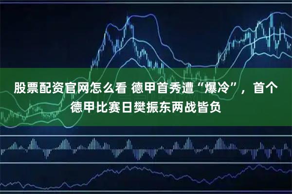股票配资官网怎么看 德甲首秀遭“爆冷”，首个德甲比赛日樊振东两战皆负